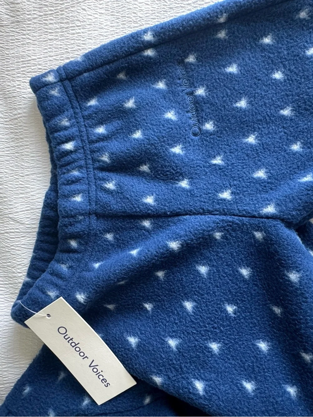 Outdoor Voices Navy Blue Kids Fleece Set with Triangle Print